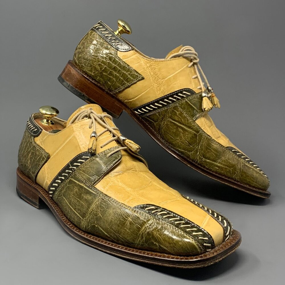 *RARE* DAVID EDEN Exotic Alligator / Decorative Stitch / Bicycle Toe / Men's 10